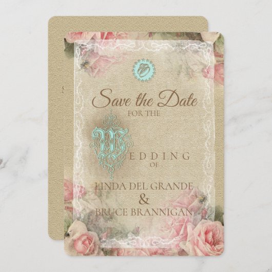 Antiek brief - sparen de Kaart van de Datum (Voorkant / Achterkant)