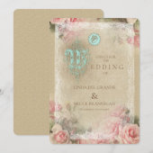 Antiek brief - uitnodiging tot huwelijk (Voorkant / Achterkant)