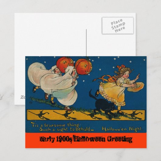  Antiek briefkaart Halloween (Voorkant / Achterkant)