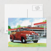 antiek Briefkaart vrachtwagen 1954 (Voorkant / Achterkant)