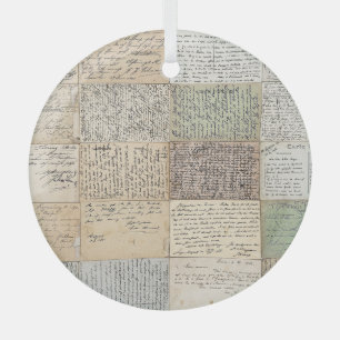 Antiek Briefkaarten Franse achtergrond Glas Ornament