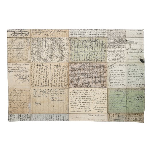 Antiek Briefkaarten Franse  achtergrond Kussensloop (Voorkant)