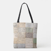 Antiek Briefkaarten Franse achtergrond Tote Bag (Achterkant)