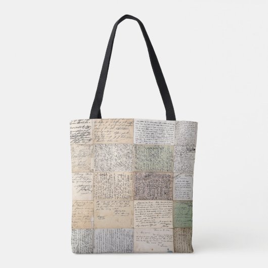 Antiek Briefkaarten Franse  achtergrond Tote Bag (Achterkant)