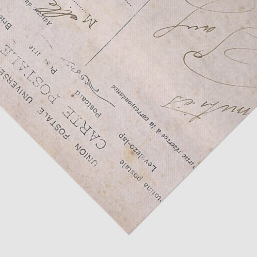 Antiek  Briefkaarten handschrift Tissuepapier (Detail)