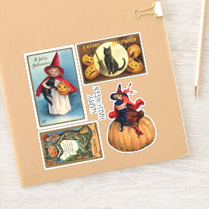 Antiek Briefkaarten Vintage Halloween Sticker