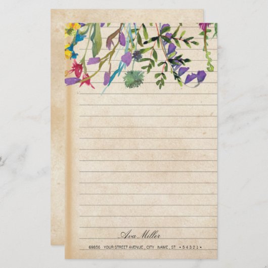 Antiek Briefpapier papier (Voorkant / Achterkant)