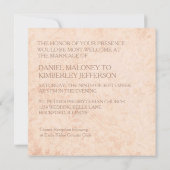 Antiek  brocade met Oranje Rozen bruiloft Kaart (Achterkant)