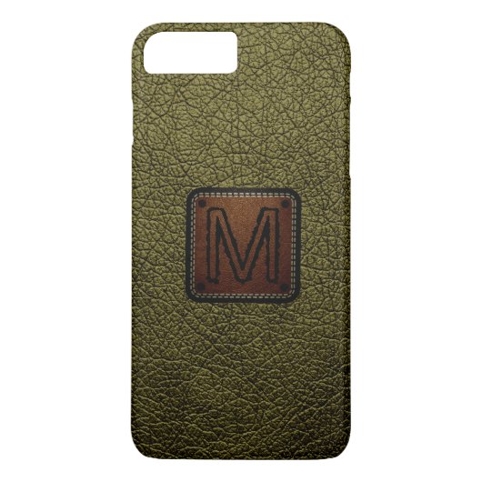 Antiek brons leder Monogram Case-Mate iPhone Case (Achterkant)