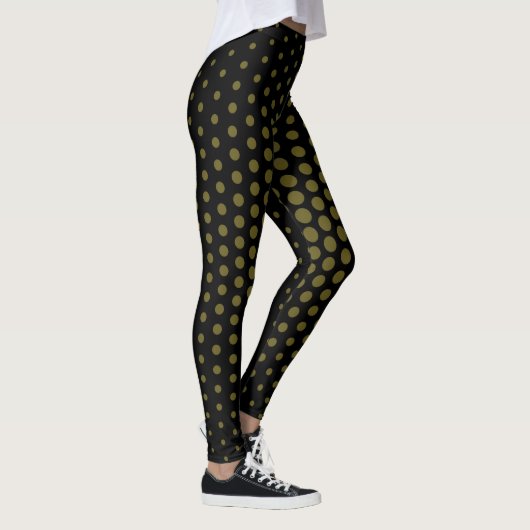 Antiek Bronze Techno Dot Pattern Leggings (Rechts)