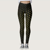Antiek Bronze Techno Dot Pattern Leggings (Voorkant)