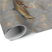 Antiek bronzen klokken op staalgrijs cadeaupapier (Rol Hoek)