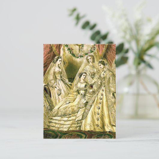 Antiek bruidsschat briefkaart (Staand voorkant)