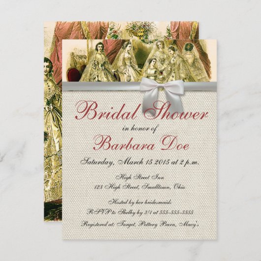 Antiek bruidsschat kaart (Voorkant / Achterkant)