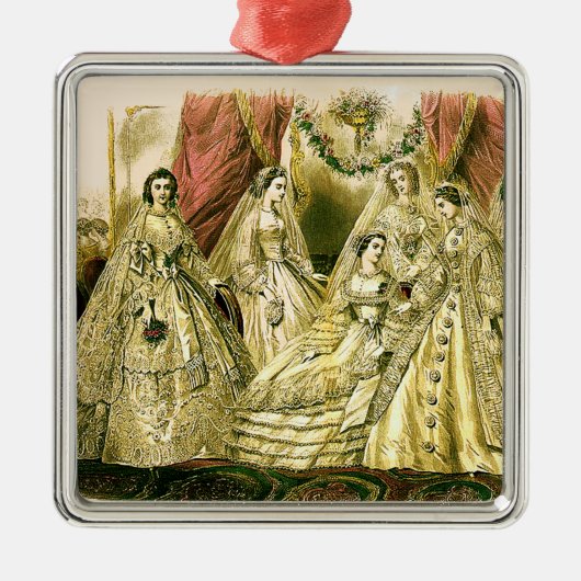 Antiek bruidsschat metalen ornament (Voorkant)