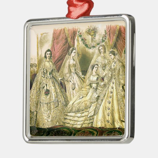 Antiek bruidsschat metalen ornament (Links)