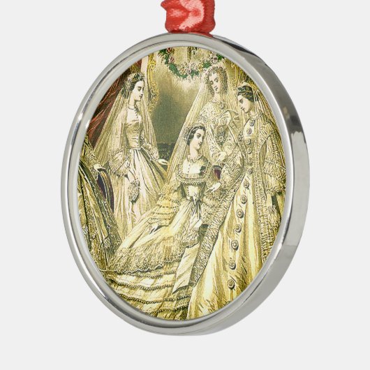 Antiek bruidsschat metalen ornament (Links)