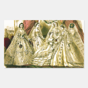 Antiek bruidsschat rechthoekige sticker