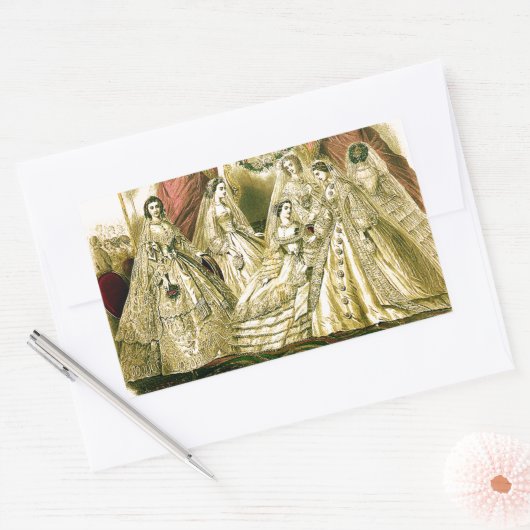 Antiek bruidsschat rechthoekige sticker (Envelop)