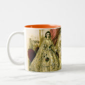 Antiek bruidsschat tweekleurige koffiemok (Links)