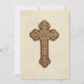 Antiek bruin-katholieke bruiloft Uitnodiging (Achterkant)