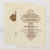 Antiek bruin-katholieke bruiloft Uitnodiging (Voorkant / Achterkant)