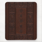 Antiek bruin leder in reliëfdruk Boekontwerp Muismat (Voorkant)