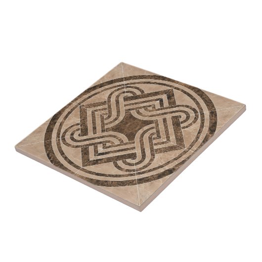 Antiek bruin ontwerp tegeltje (Zijkant)