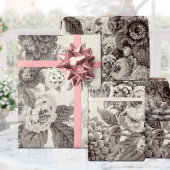 Antiek Bruin Tone Floral Dahlia Peony Cadeaupapier