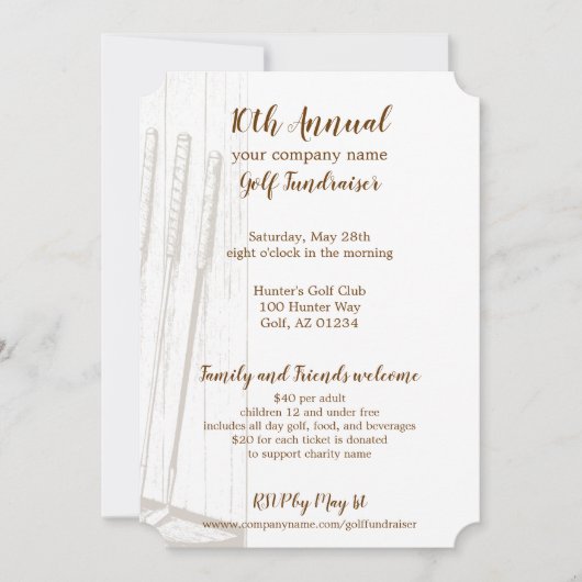 Antiek bruin/witgulzend Fundraiser Kaart (Voorkant)