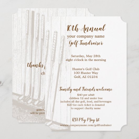  Antiek bruin/witgulzend Fundraiser Kaart (Voorkant / Achterkant)