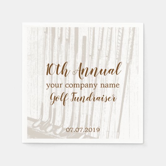 Antiek bruin/witgulzend Fundraiser Servet (Voorkant)