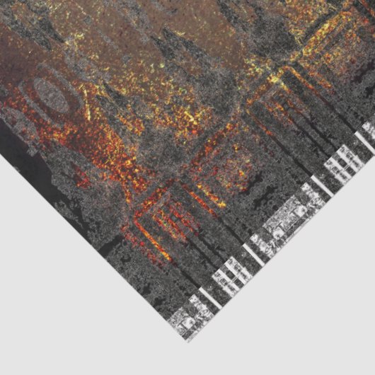 Antiek bruin zwart textuurpatroon Tissuepapier (Detail)