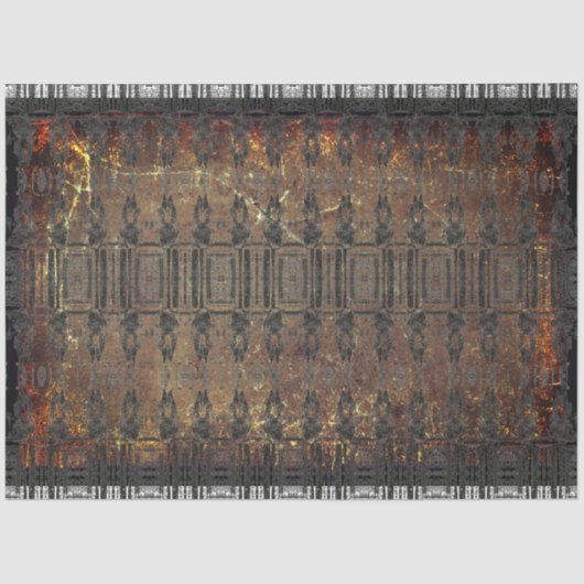 Antiek bruin zwart textuurpatroon Tissuepapier (Voorkant)