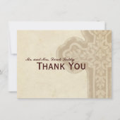 Antiek Bruine Keltische Kruis Hartelijk dank Bedankkaart (Voorkant)