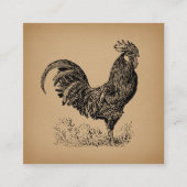 Antiek bruine rooster, illustratie Chicken Art Informatiekaartje (Voorkant)