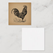Antiek bruine rooster, illustratie Chicken Art Notitiekaartje (Voorkant / Achterkant)