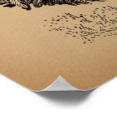 Antiek bruine rooster, illustratie Chicken Art Poster (Hoek)