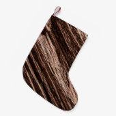 Antiek bruine, verouderde houten achtergrond. oud; kleine kerstsok (Voorkant (Hangend))