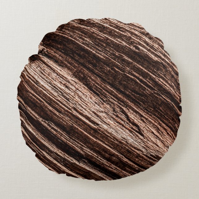 Antiek bruine, verouderde houten achtergrond. oud; rond kussen (Voorkant)