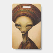 Antiek buitenaards portret badge (Achterkant)