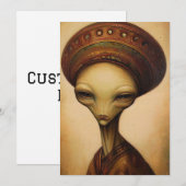 Antiek buitenaards portret kaart (Voorkant / Achterkant)