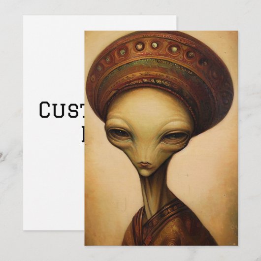 Antiek buitenaards portret kaart (Voorkant / Achterkant)