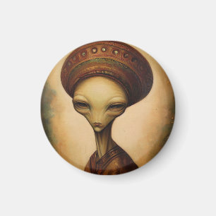 Antiek buitenaards portret magneet