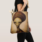 Antiek buitenaards portret tote bag (Dichtbij)