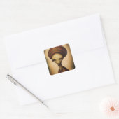 Antiek buitenaards portret vierkante sticker (Envelop)