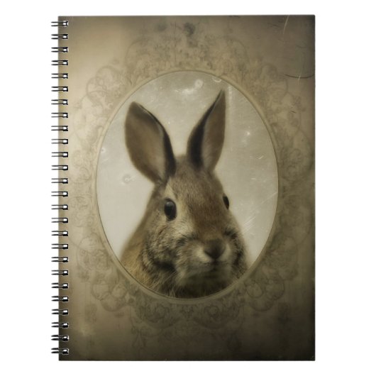 Antiek Bunny Portrait Notitieboek (Voorkant)