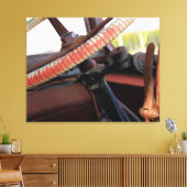 Antiek busstuurwiel canvas afdruk (Insitu (Woonkamer))