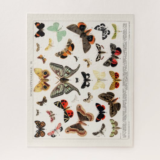 ANTIEK BUTTERFLES EN MOTH LITHOGRAPH LEGPUZZEL (Verticaal)
