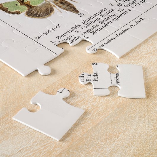 ANTIEK BUTTERFLES EN MOTH LITHOGRAPH LEGPUZZEL (Zijkant)